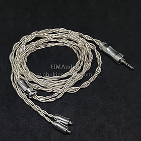 Mua Dây tai nghe đồng mạ bạc OFC 1.2mm tết 4 - Connector MMCX mạ Rhodium