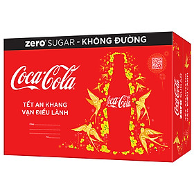 Thùng 24 Lon Nước Giải Khát Không Đường Coca-Cola Zero 320mlx24