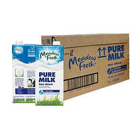 Thùng 12 hộp Sữa tươi tiệt trùng nguyên kem Meadow Fresh 1L hàng New Zealand