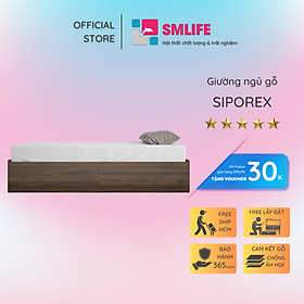 Giường ngủ gỗ hiện đại SMLIFE Siporex  | Gỗ MDF dày 17mm chống ẩm | D194xR104xC40cm