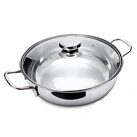 Mua NỒI LẨU INOX NẮP KÍNH SIZE 26CM DÙNG ĐƯỢC CHO BẾP TỪ