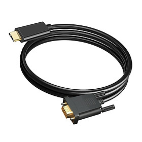 1M USB Type C to VGA Male Cable, 1080P for Projector Monitor Television