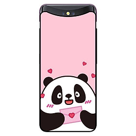 Ốp in cho Oppo Find X Panda Nền Hồng - Hàng chính hãng