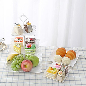 Mua Khay Đựng Bánh Kẹo  Hoa Quả 3 Tầng Hình Vuông