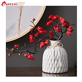 Mua Bình hoa đào bonsai điểm cành đào đông đỏ phú quý  tài lộc trang trí nhà cửa  để bàn  trưng bày trên kệ tủ  decor nhà hàng độc đáo Anzzar LD-01