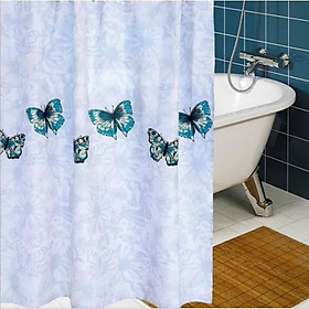 Mua Rèm Phòng Tắm Cửa Sổ Họa tiết Hoa Bướm Xanh ngọc lớn