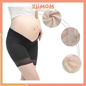 Quần bầu - quần mặc trong váy bầu cạp chéo có phối ren mềm mịn - Xiimom