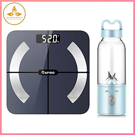 Mua Combo 1 Cân Sức Khỏe Thông Minh + 1 Máy Xay Sinh Tố Cầm Tay - YOGA QG  Cân Điện Tử Thông Minh  Có Thể Đo Được 10 Chỉ Số Cơ Thể  Màn Hình Hiển Thị Lớn  Có Kết Nối Bluetooth  Máy Xay Công Suất Lớn  4 Lưỡi Dao Thép 3 Chiều  Sạc USB Tiện Lợi - Hàng chính hãng