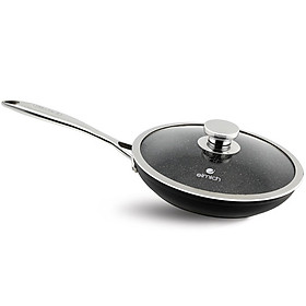 Mua (Elmich Opal) Chảo vân đá tự nhiên Chống Dính  Đáy Full Từ  Có Vung Kính EL-380x