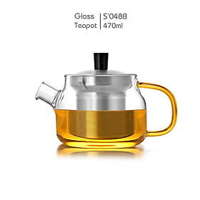Mua Bình lọc trà thủy tinh chịu nhiệt lõi lọc inox 470mL S048B