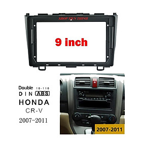 Mặt dưỡng lắp màn hình 9 In xe Honda CRV 2007-2012 kèm GIắc zin