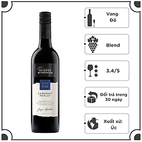 Hình ảnh Rượu Vang Đỏ Úc GEORGE WYNDHAM BIN 888 750ml 13.5% - 14.8% Không hộp