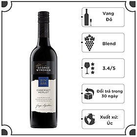 {Freeship 50K} Rượu Vang Đỏ Úc GEORGE WYNDHAM BIN 888 750ml 13.5% - 14.8% Không hộp