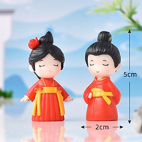Phụ kiện Cặp đôi công tử, tiểu thư cổ trang sử dụng trang trí tiểu cảnh, chậu cây, làm đồ handmade