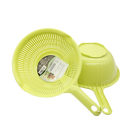 Mua Bộ 2 set 1 rổ và 1 chậu nhựa siêu bền 1200ml màu xanh - Hàng Nội Địa Nhật