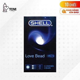 [Hộp 5 cái] Bao cao su Shell Love Bead - Gân nổi, kéo dài thời gian, bi tăng 1.5cm