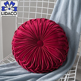 Gối tựa lưng đệm ngồi bệt Lidaco hình bánh xe chất liệu vải nhung mềm mịn chuyên decor phòng khách