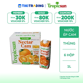 Thùng 6 hộp Nectar cam Tropicsun x 1L
