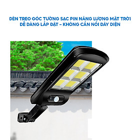 Đèn Đường Đèn Ốp Tường Cổng Ra Vào Năng Lượng Mặt Trời 6 Mặt Công Suất Lớn Diện Tích Chiếu Sáng 500 Mét Vuông