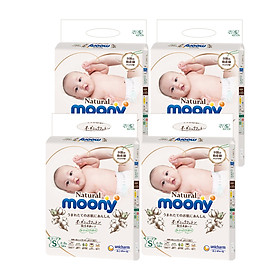 COMBO 4 BỊCH Bỉm dán Moony natural S58