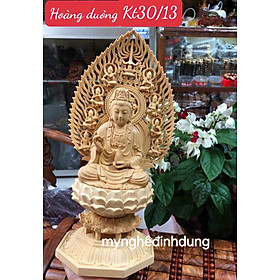 Mua Tượng phật bà mẹ quan âm bồ tát bằng gỗ hoàng đường cao 30x13cm
