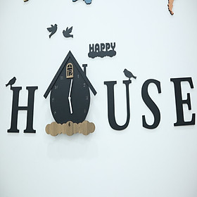Đồng hồ treo tường trang trí decor nhà cửa hình chữ House - House wall clock