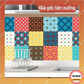 Decal Gạch Bông C52 - Set 30 ô 20x20cm - Decal Dán tường, Dán bếp, Trang trí nhà cửa