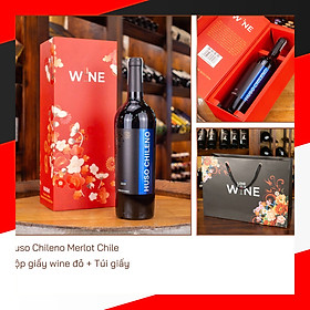 Hộp wine đỏ 1 chai Huso Chileno Merlot Chile