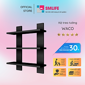 Kệ gỗ treo tường trang trí hiện đại SMLIFE Waco  | Gỗ MDF dày 17mm chống ẩm | D50xR15xC60cm - Màu