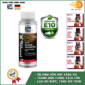 Phụ gia xăng E10 cho xe máy bảo vệ động cơ dùng nhiên liệu sinh học ethanol Bluechem 33469E 100ml – Tránh hiện tượng tách cồn, ổn định xăng, không tắt máy