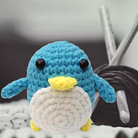 Crochet Kit Sewing Craft DIY Kit Creative Hand Knitting Toy Penguin Plush Doll for Starter Adults Perfect Gift Home Decor Pendants