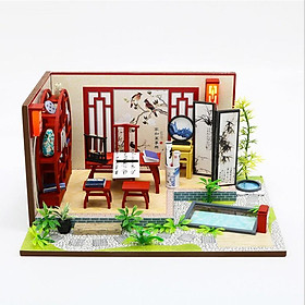 Mô hình nhà DIY Doll House Ink Bamboon in Breezing Kèm Đèn LED và MICA chống bụi