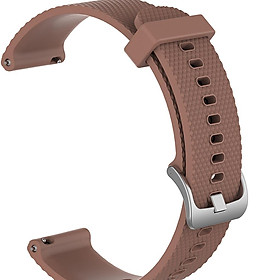 Silicone Watch Strap/Band with Quick Release Pins for Polar, Brown, 22mm Width Lug