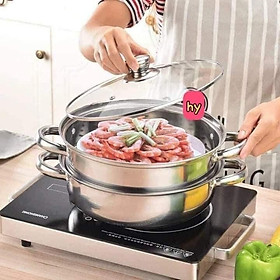 Mua Nồi Hấp Inox 2 Tầng Size 28cm