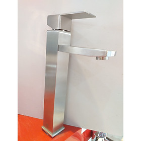 VÒI LAVABO VUÔNG NÓNG LẠNH INOX 304 (30CM)