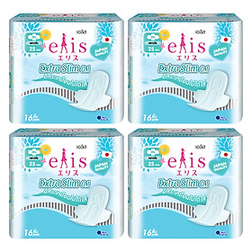 Combo 4 Gói Băng Vệ Sinh Elis Extra Slim 0.1 RP 25cm (16 Miếng / Gói)