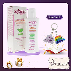 Dung Dịch Vệ Sinh SAFORELLE Intensive Moisturizing Cleansing Care 100ml - Chiết Xuất Aloe Vera Tăng Cường Dưỡng Ẩm + Tặng Móc Khóa