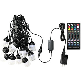 43FT RGB Outdoor String Lights Patio LED  Lights Remote Control