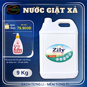Nước Giặt Xả Quần Áo Zily 5in1 Can 9Kg - Tặng 1 Nước giặt đồ lót Zily 200gr