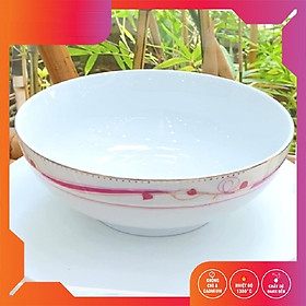 Mua Tô tống sứ viền vàng Long Phương cao cấp họa tiết dải lụa hồng