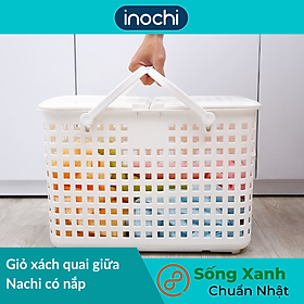Giỏ xách quai giữa Nachi có nắp - Giao màu ngẫu nhiên
