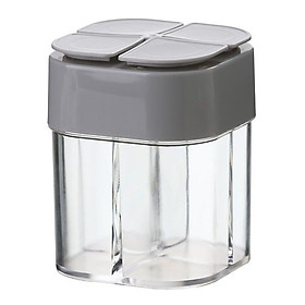 Mua Hũ đựng gia vị 4 ngăn có lỗ rắc - Lọ rắc gia vị cao cấp bằng nhựa trong suốt KooBee (NB45)