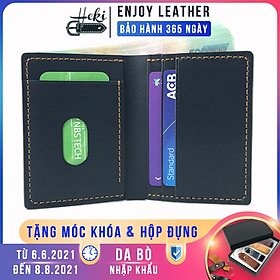 Ví Da Mini Kiểu Đứng Cao Cấp, Bóp Da Bò Thật Handmade Thiết Kế Nhỏ Gọn, Thời Trang Unisex Cho Nam Và Nữ DX20