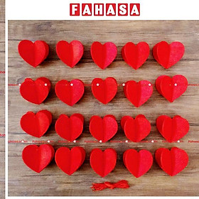 Set 20 Vải Dạ Hình Tim Treo Cây - Trang Trí Tết - Bách Mộc