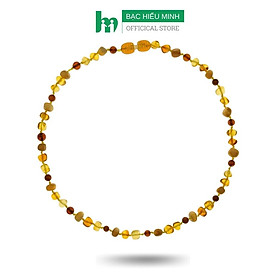 Vòng cổ, dây chuyền hổ phách dành cho bé hàng chất lượng chính hãng BẠC HIỂU MINH DTE058