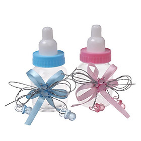 24x Fillable Ribbon Bottles For Baby Shower Party Favors Decoration Girl Boy