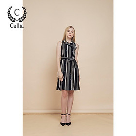 Đầm suông nữ Callia Niki cổ vest (Đen)