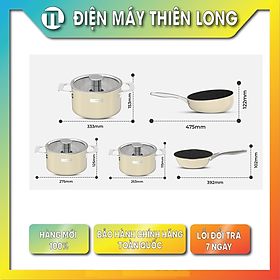 Mua Bộ nồi chảo Inox Elmich Hera EL-8239 liền khối size 16 18 22 chảo inox 20 chảo full induction 26cm - Hàng chính hãng