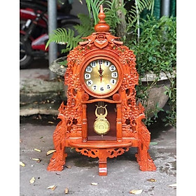 Mua Đồng hồ gỗ hương dát vàng  Đồng hồ để bàn cao cấp sang trọng