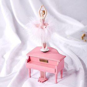 Hình ảnh Resin Ballerina Music Box Dancing Girl Figurine Desktop Ornament